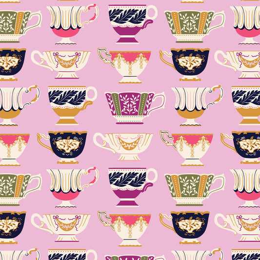 Cloud9 Fabrics - Rococo Riot - Porcelain Pink - Tea Cups - CLN228973