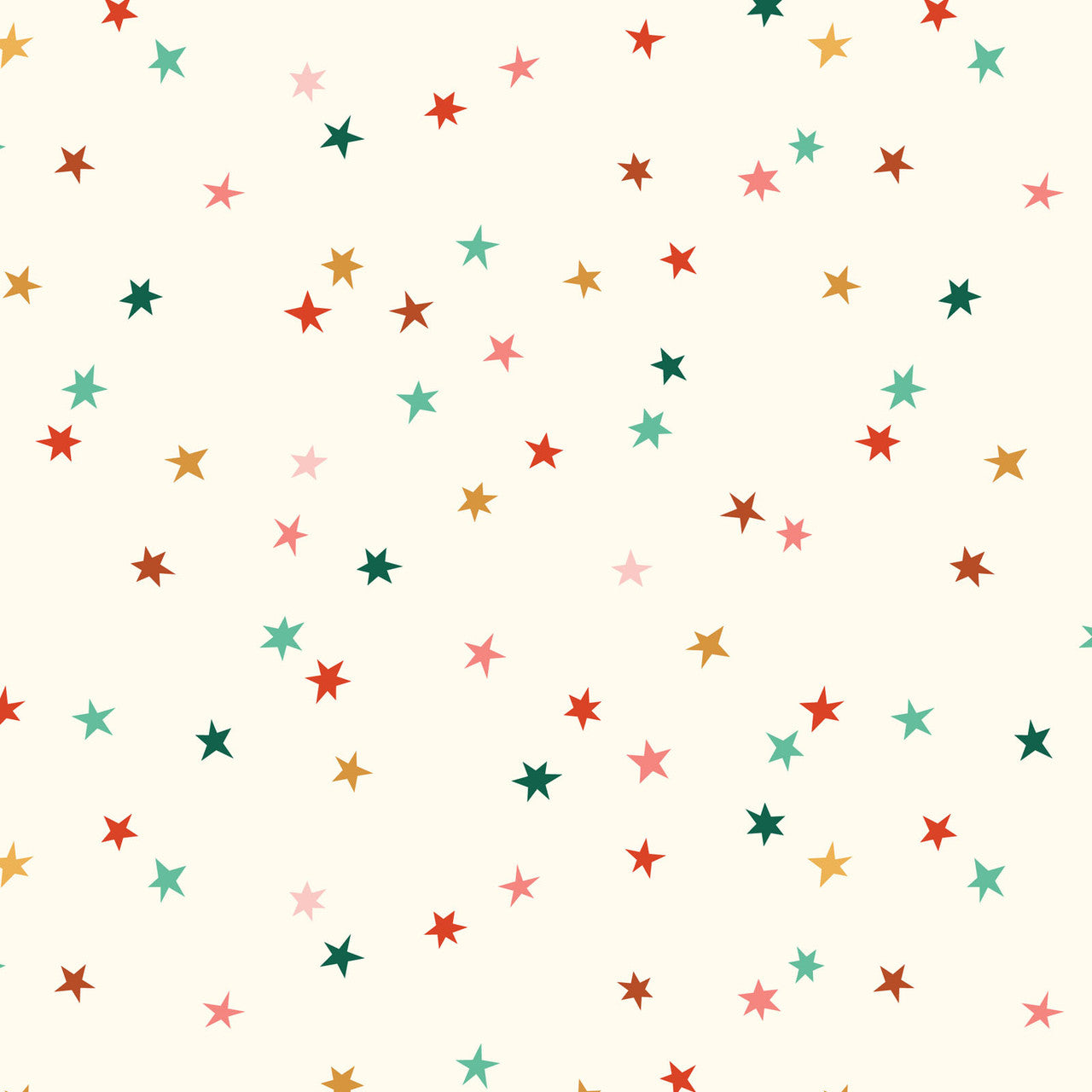 Cloud 9 Fabrics - Shelby Warwood - Merry and Mod - Christmas Holiday Sparkle Stars on White - CLN 229192