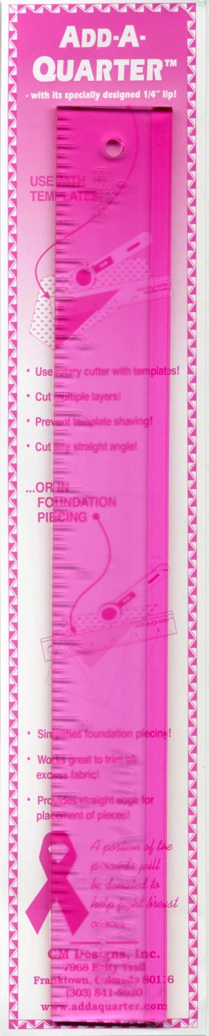 Add A Quarter Ruler Pink 1 1/2" x 12"