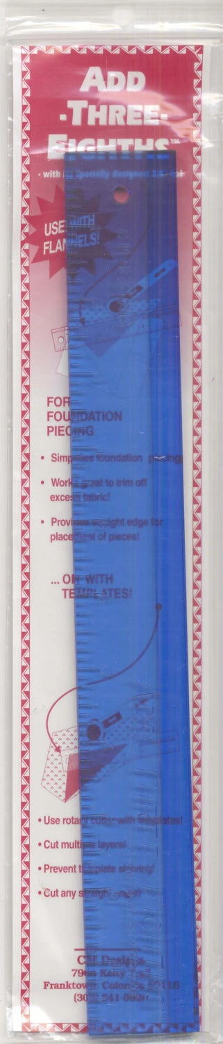 Add Three - Eighths 3/8 Ruler 1 1/2in x 12in