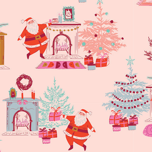 Art Gallery Fabrics - Christmas in Color - Santa Down The Chimney - CMC-25400