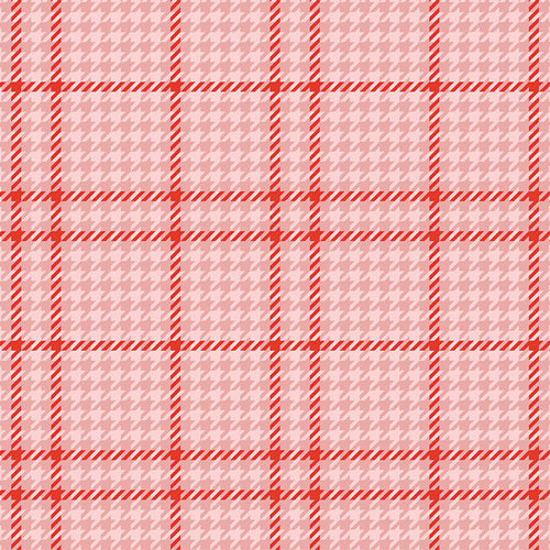 Art Gallery Fabrics - Christmas in Color - Holiday Check Candy Cane Houndstooth Plaid - CMC-25405