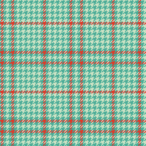 Art Gallery Fabrics - Christmas in Color - Holiday Check Peppermint Houndstooth Plaid - CMC-25412