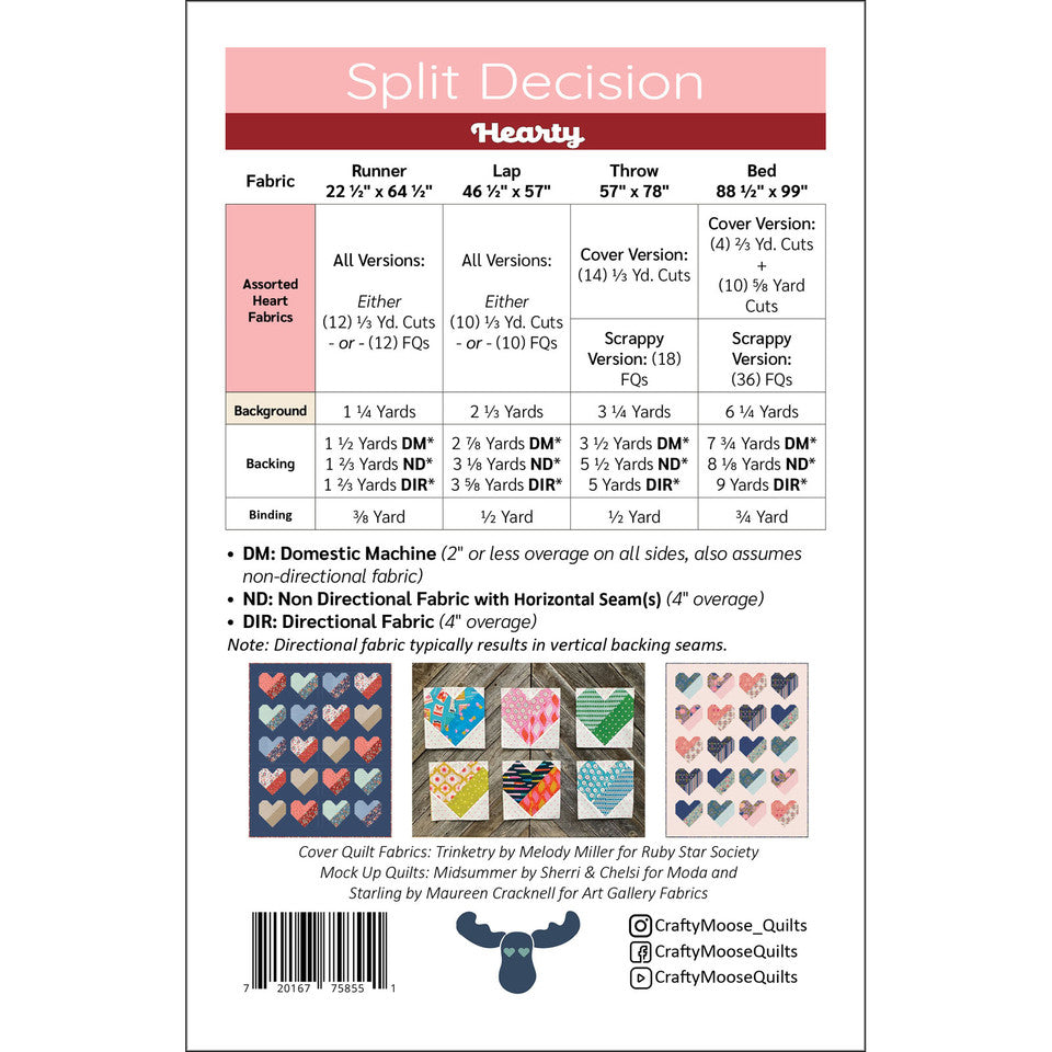 Split Decision Hearty By Crafty Moose Quilts