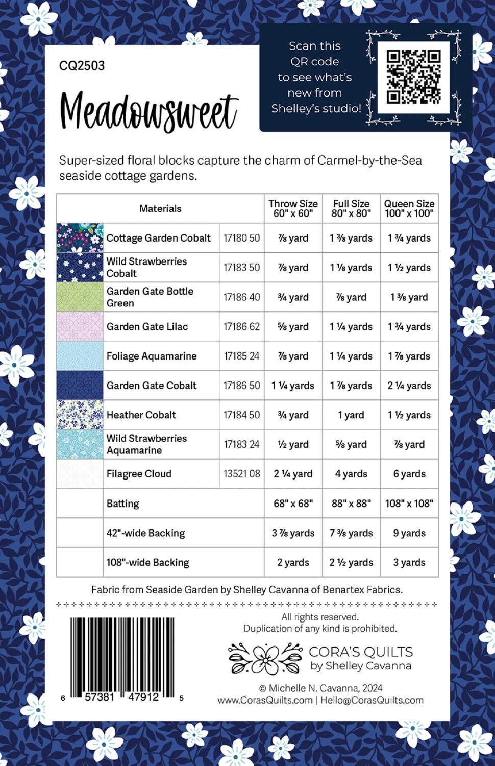 Meadowsweet Quilt Pattern By Cora's Quilts