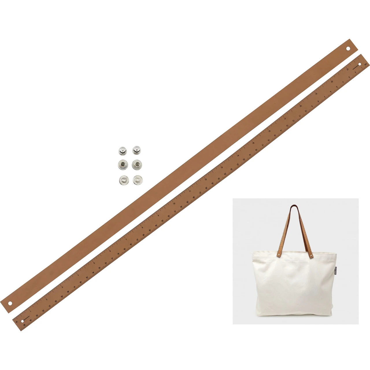 Ruler Tote Strap Kit - Medium Brown 22"