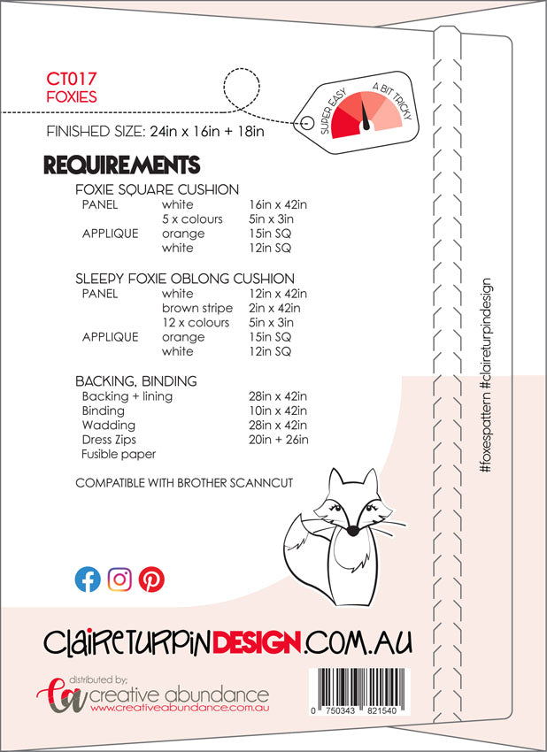 Foxies Pattern By Claire Turpin