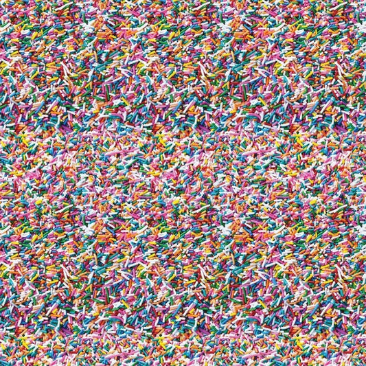 Camelot Fabrics - Confetti Fun - Dessert Food Rainbow Multicolour Sprinkles -  21250402-01
