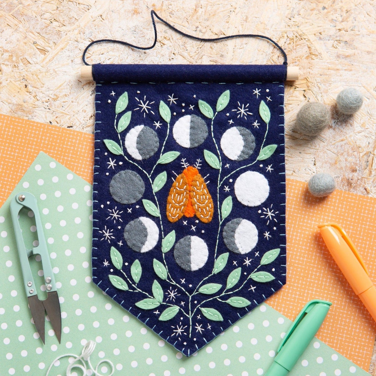 Hawthorn Handmade Celestial Pennant Felt Craft Kit