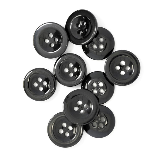 Dritz Basic Black Waistband Buttons - 15-17mm - 10 Pack