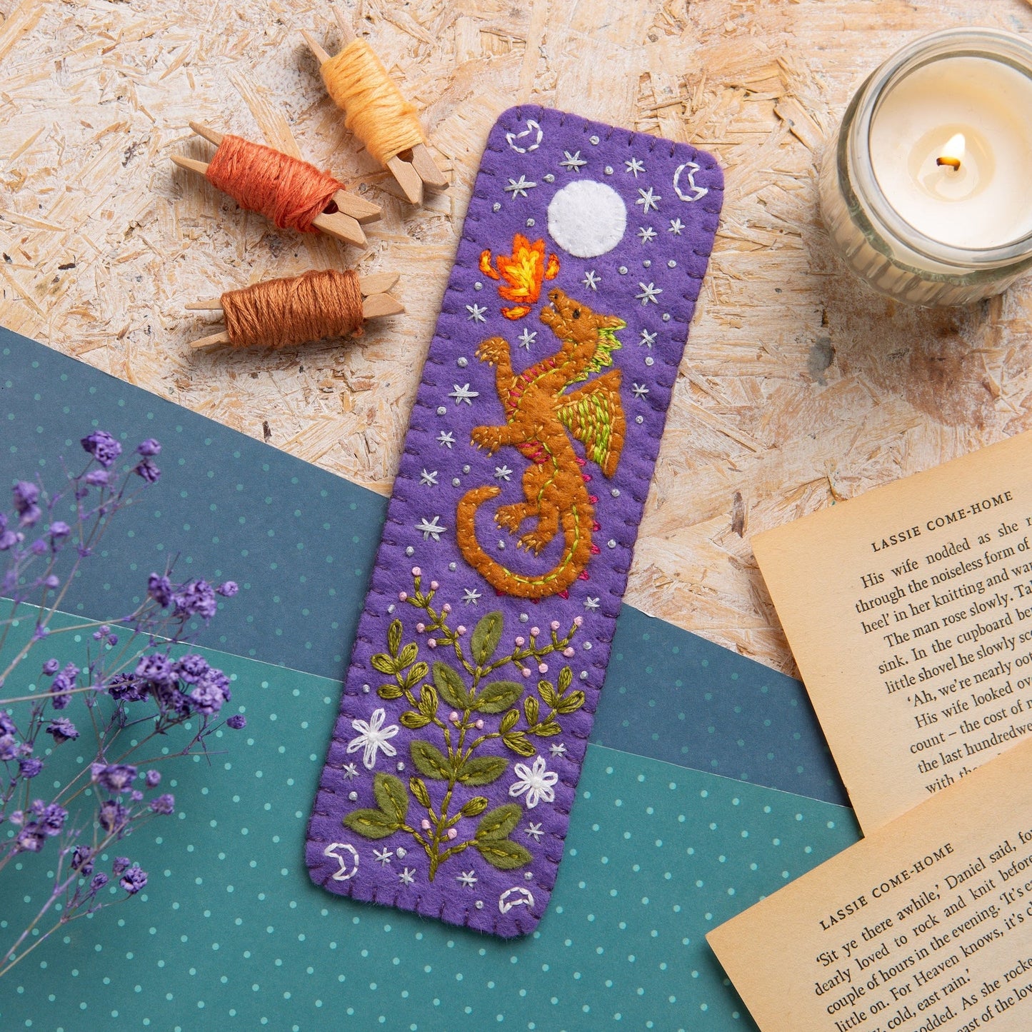 Hawthorn Handmade Dragon Bookmark Felt Craft Kit