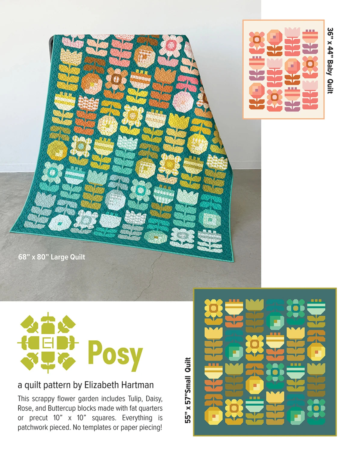 Posy Quilt Pattern By Elizabeth Hartman