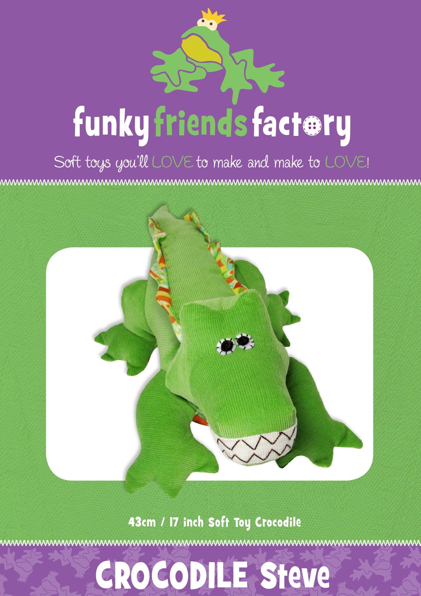 Crocodile / Alligator Steve Stuffed Animal Pattern By Funky Friends Factory