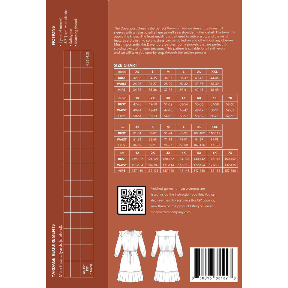The Davenport Dress Pattern By Friday Pattern Co