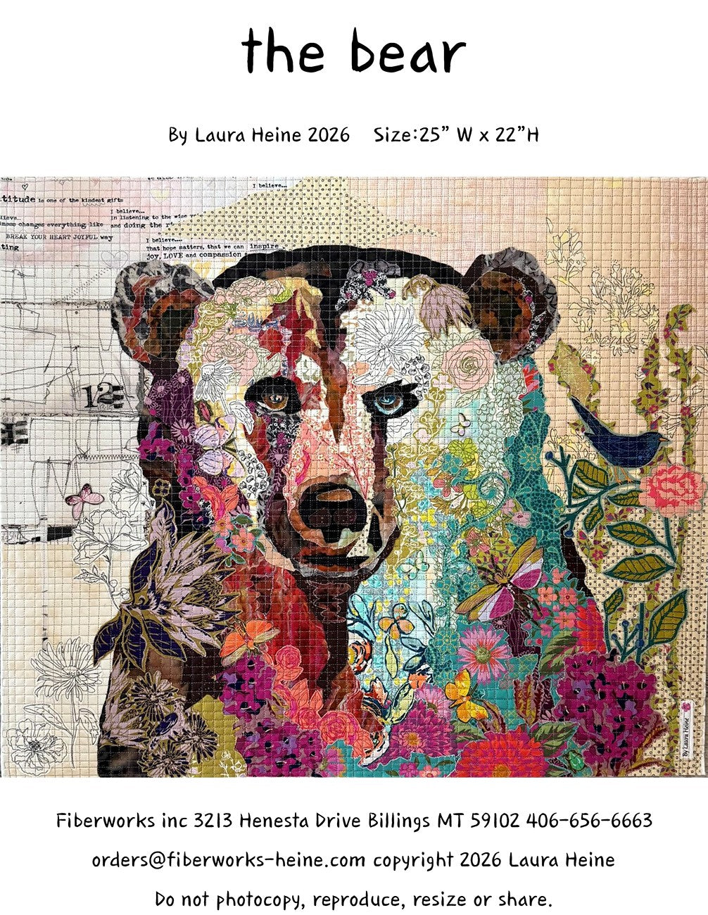 The Bear Collage Pattern By Laura Heine / Fiberworks