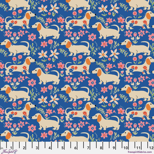 FreeSpirit - Stannie and Lloyd - Pemberly Pups - Dachshund Weiner Dogs Flowers Florals - PWAE011.DELFT