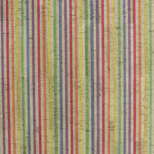Sallie Tomato Pro Cork - Rainbow Stripe - Factory Precut 1/2 yard