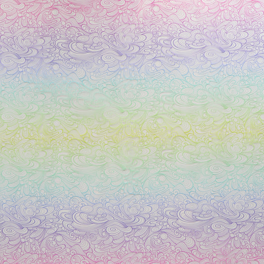 Sallie Tomato - Tula Pink - Floral Reef Collection Vinyl - Making Waves - 1/2 Yard Factory Precut