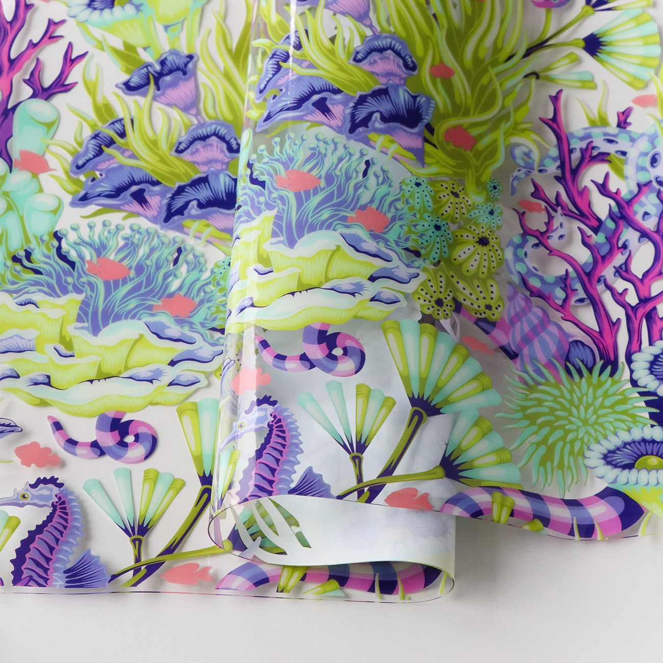 Sallie Tomato - Tula Pink - Floral Reef Collection Vinyl - Reef What You Sew - 1/2 Yard Factory Precut