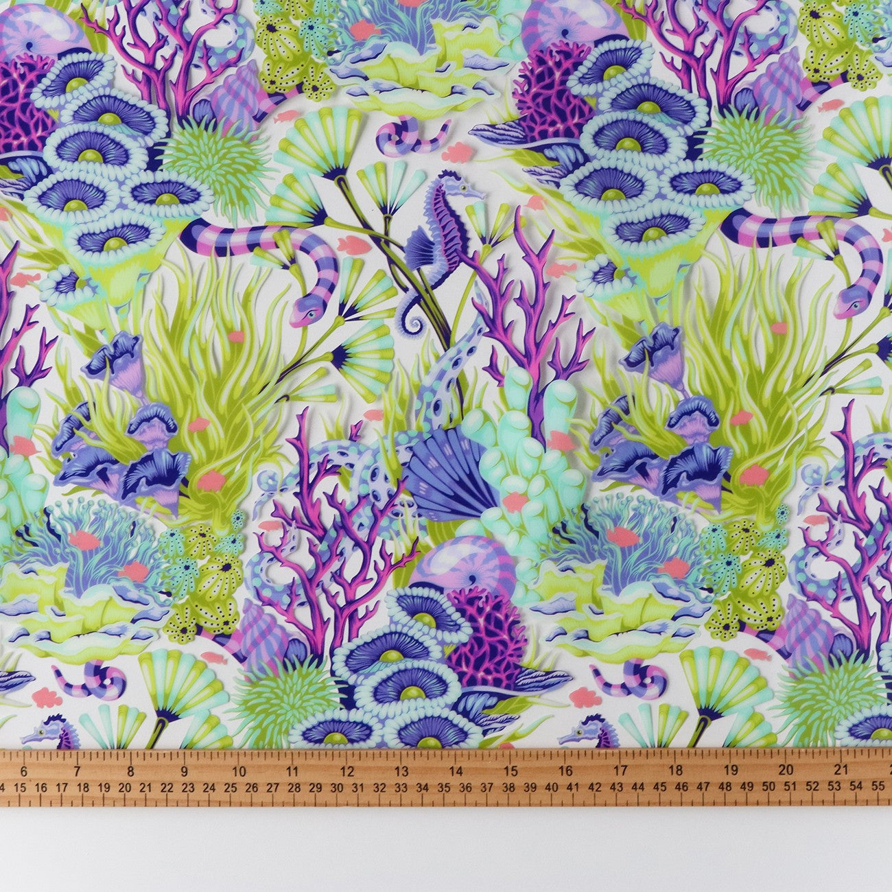 Sallie Tomato - Tula Pink - Floral Reef Collection Vinyl - Reef What You Sew - 1/2 Yard Factory Precut