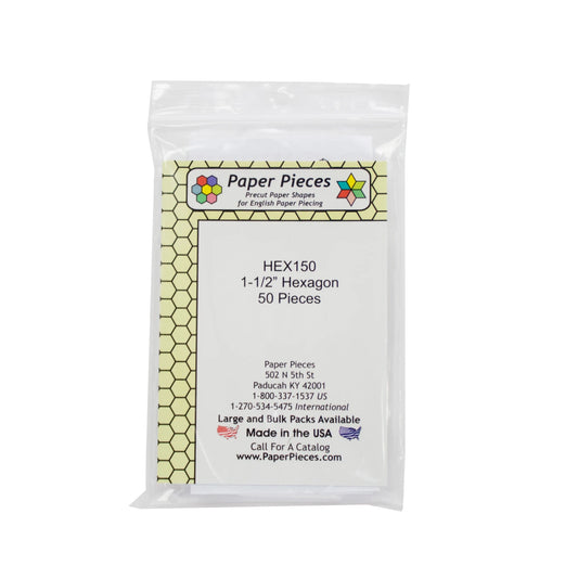 Paper Pieces - 1-1/2" Hexagons Small Pack - 50 Pieces