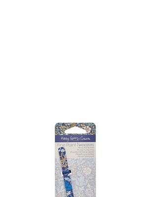 Hobby Gift - 15cm Fine Point Blue Floral Tweezers