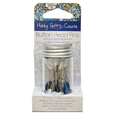 Hobby Gift - Nylon Heat Resistant Button Head Pins Blue / White