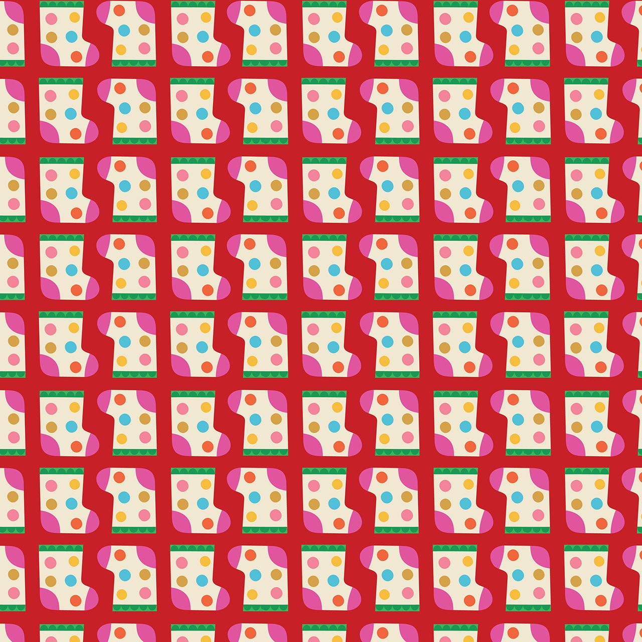 Thread and Ink - Fizzy Pop Prints - Home for Christmas - Stockings - HOME1052