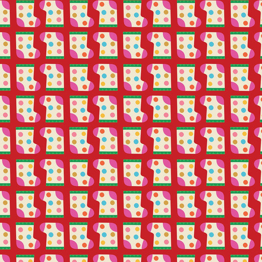 Thread and Ink - Fizzy Pop Prints - Home for Christmas - Stockings - HOME1052