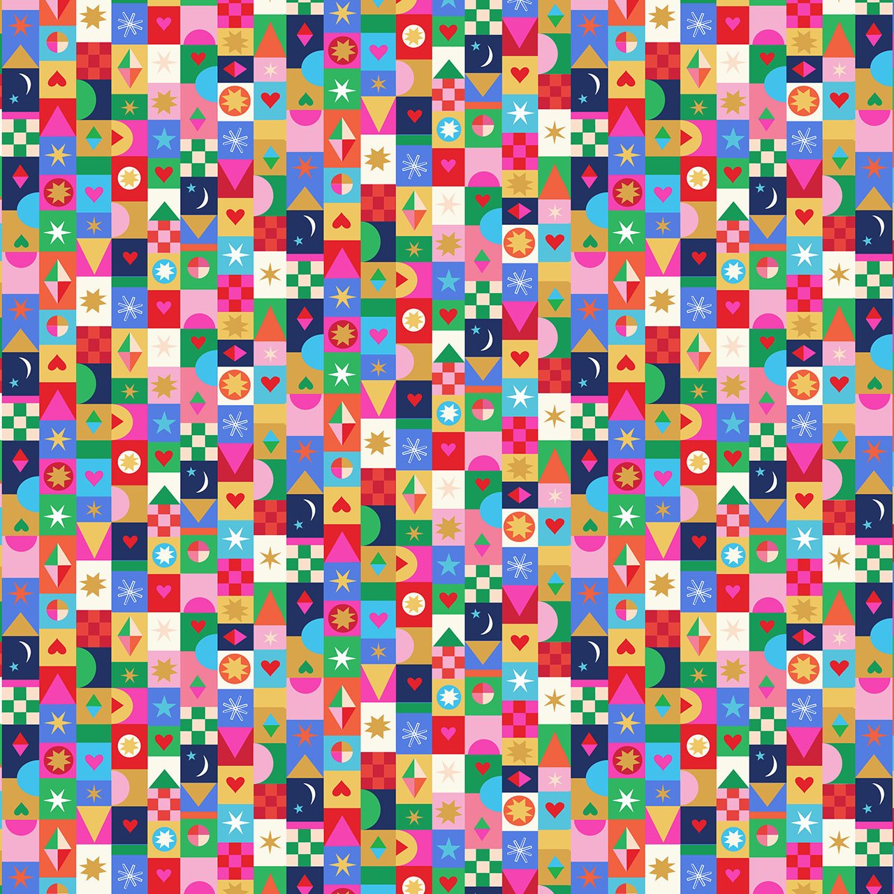 Thread and Ink - Fizzy Pop Prints - Home for Christmas - Jolly Squares - HOME1056