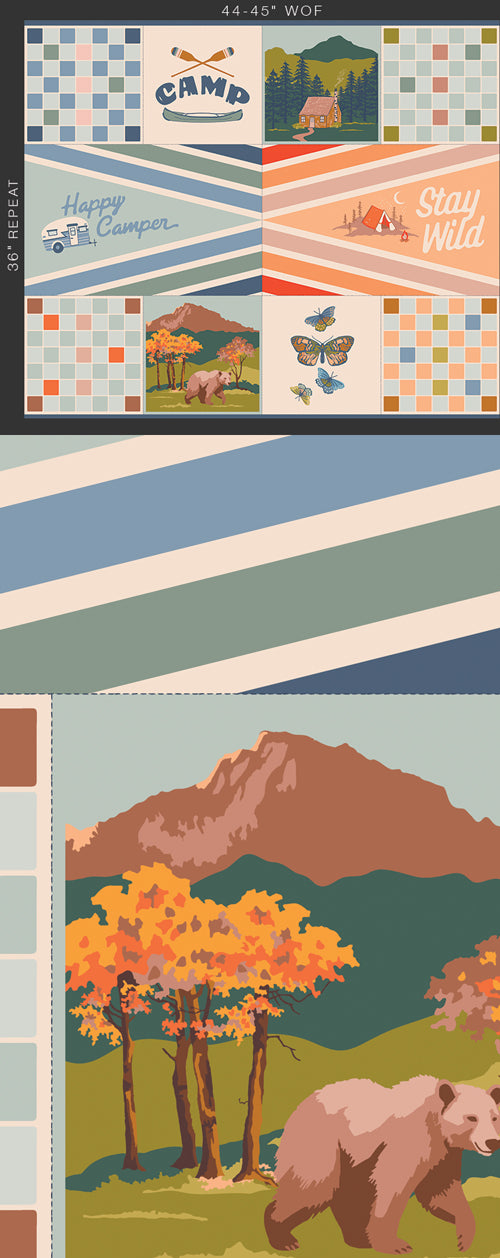 Preorder - Art Gallery Fabrics - Happy Camper - Stay Wild Panel - HPC-64615