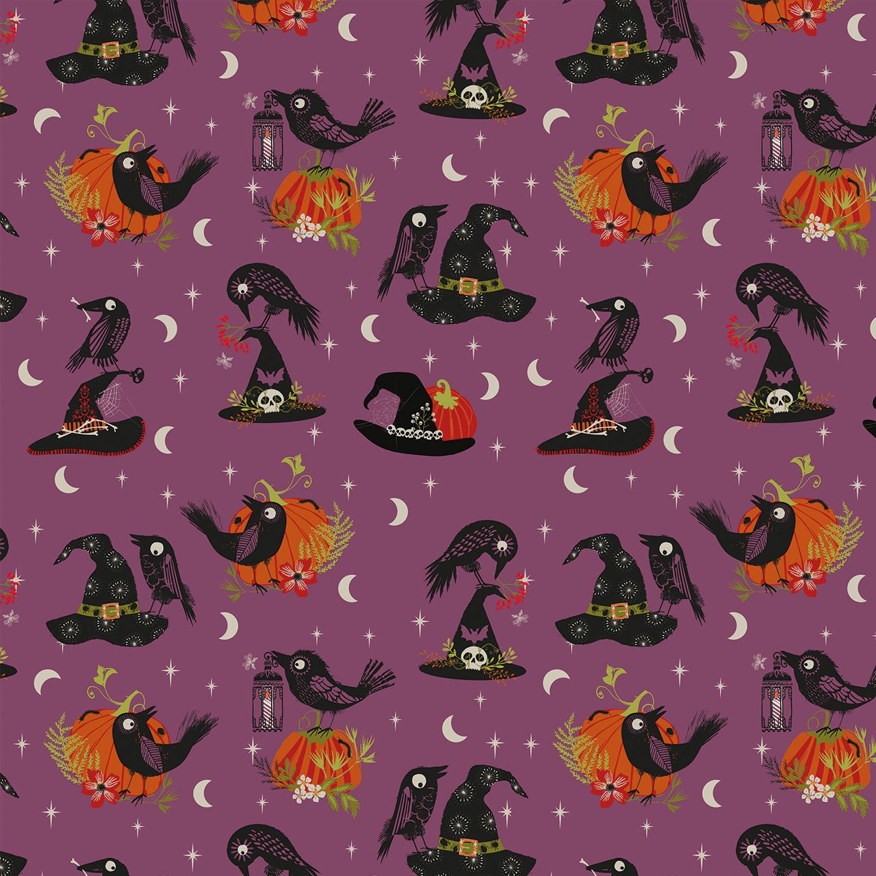 Thread and Ink Design Studios - Helen Black - Hocus Pocus - Halloween Crows and Witch Hats - HPOC 1074