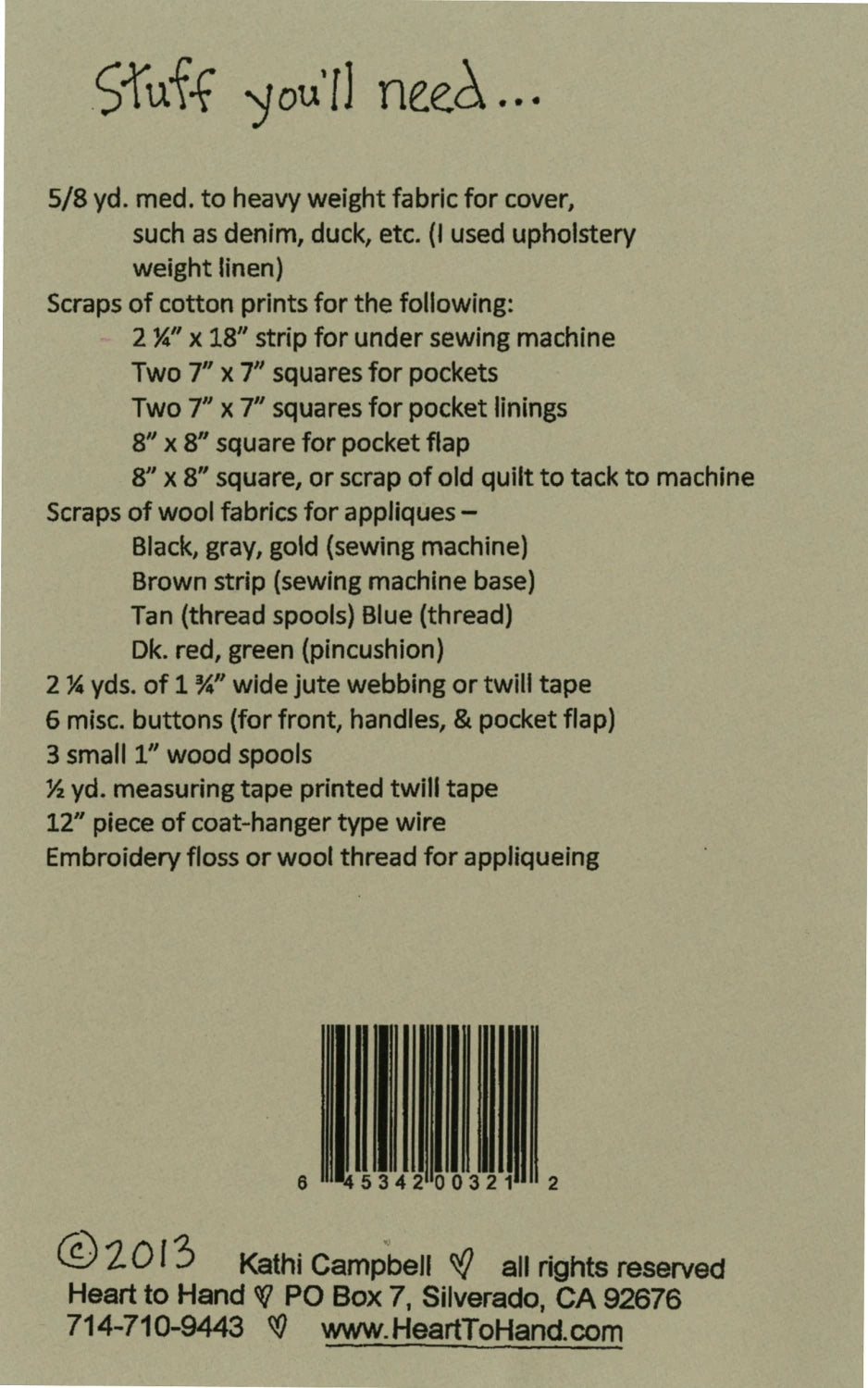 Sewing Machine Cover Pattern By Heart to Hand