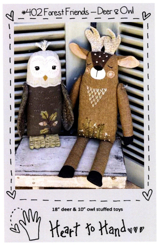 Forest Friends Deer and Owl Stuffed Animals Pattern By Heart to Hand