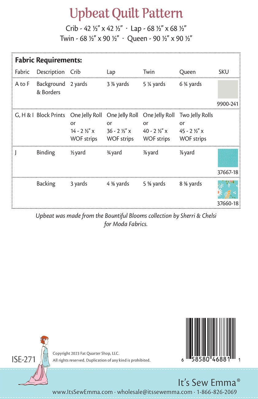 Upbeat Quilt Pattern By Its Sew Emma
