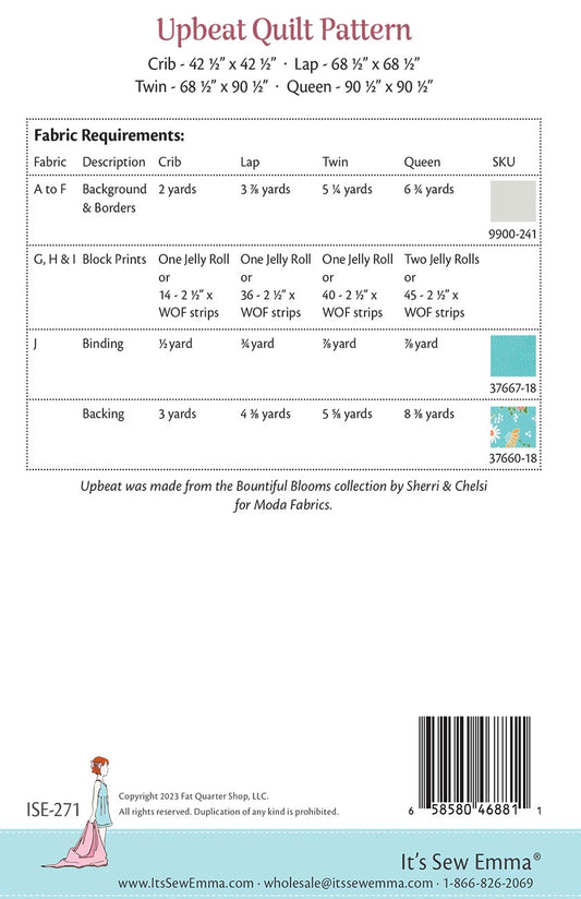 Upbeat Quilt Pattern By Its Sew Emma