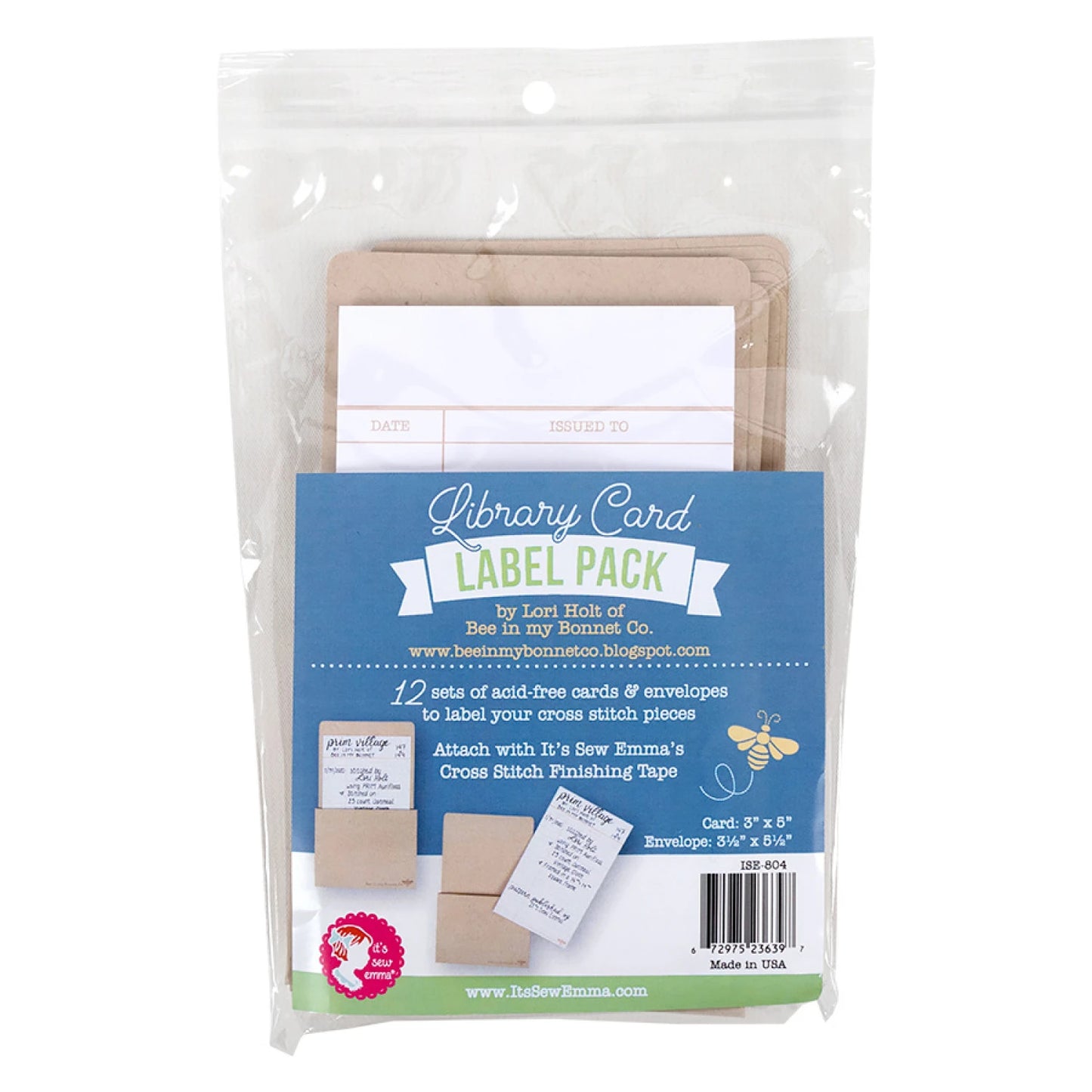 Its Sew Emma - Lori Holt - Library Card Label Pack