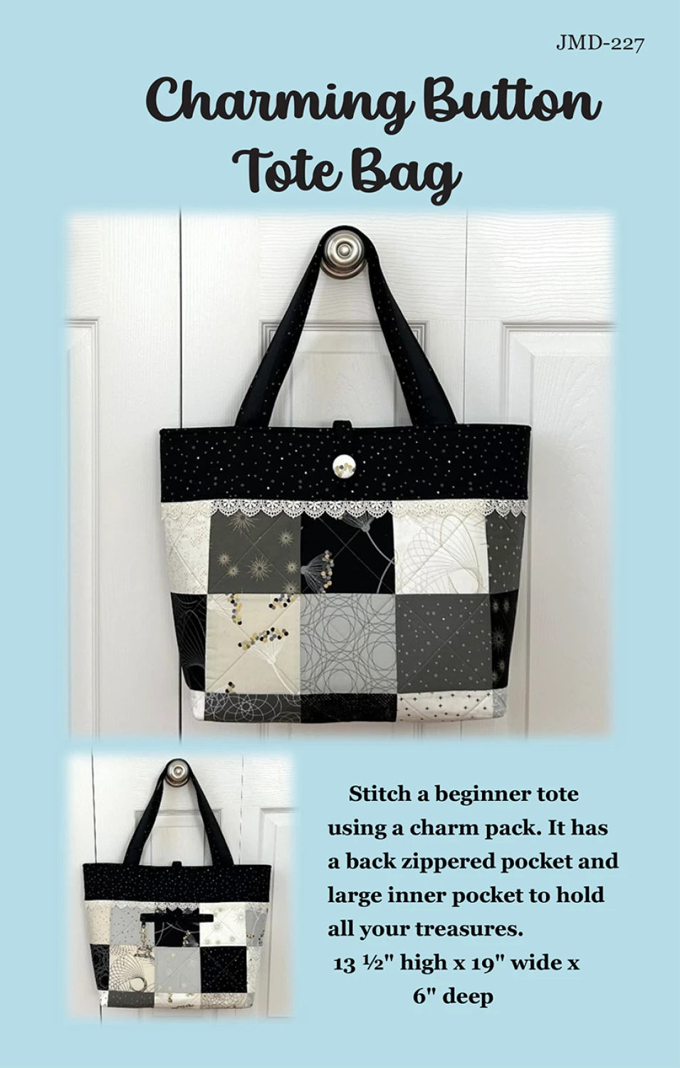 Charming Button Tote Bag Pattern By J Minnis Designs