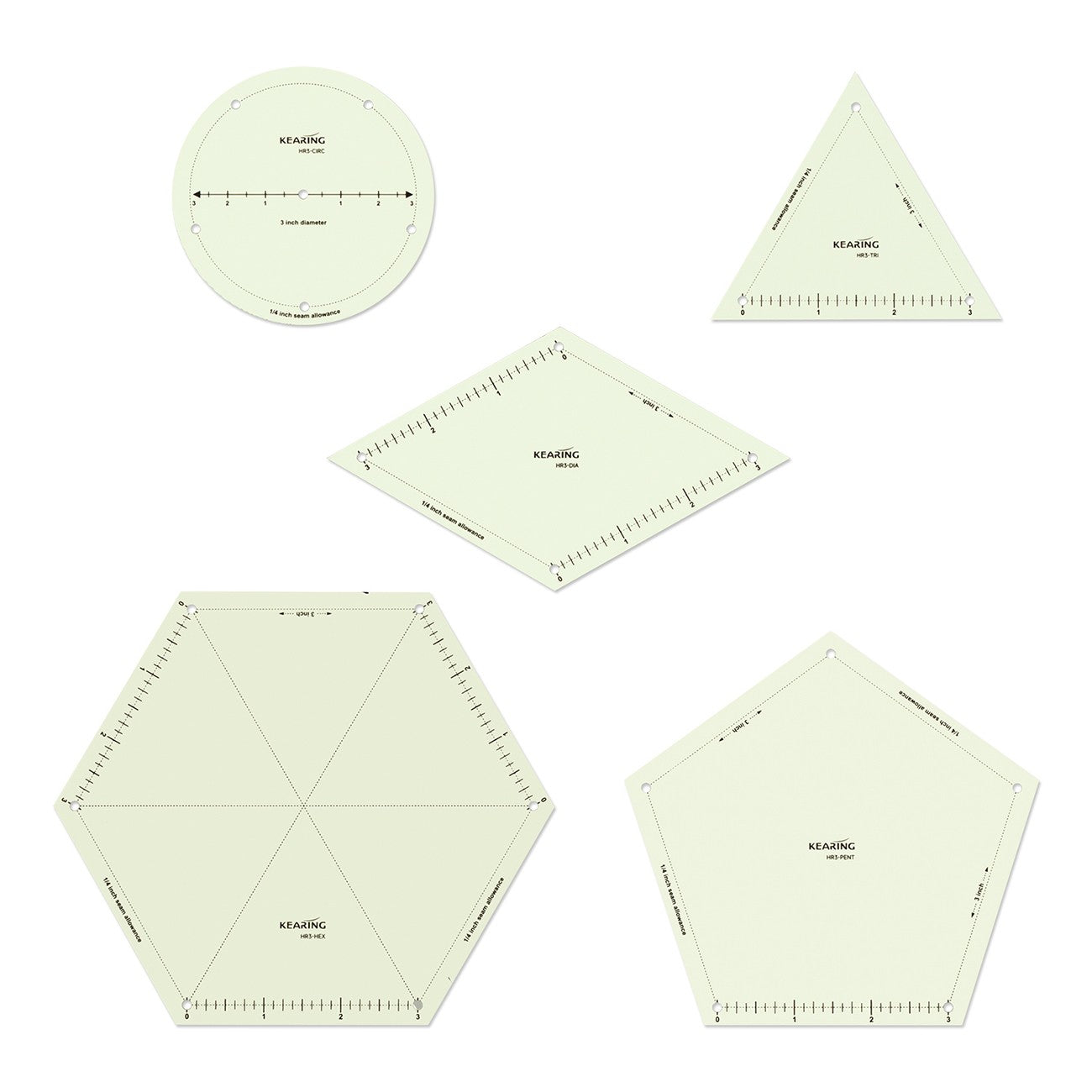 Kearing Hot Ironing Quilting Template Set 3in