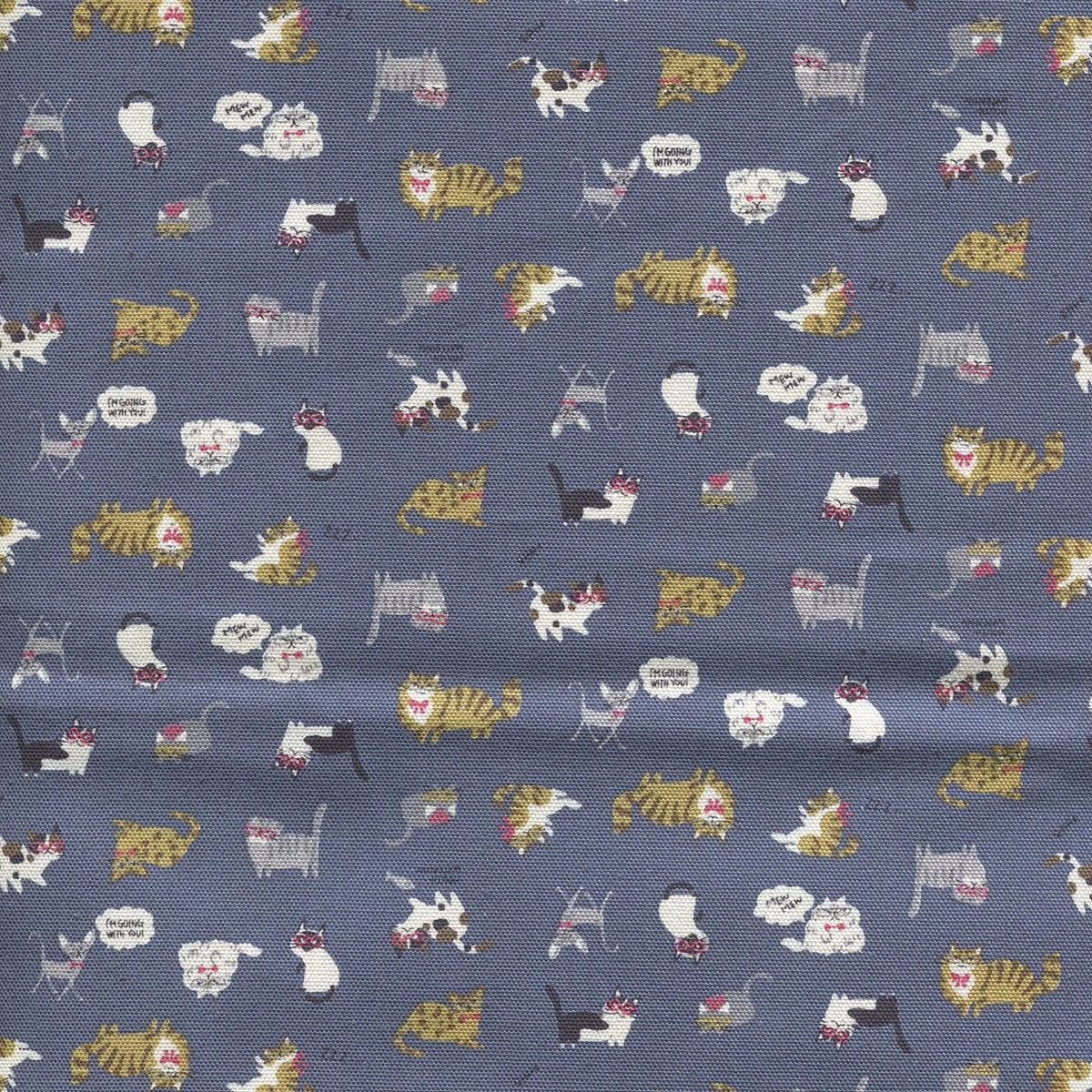 Kokka - Chibi Petit - Cats on Blue - KOKYKA-39060-2-E