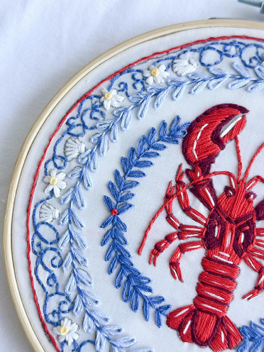 MakeBox & Co. Italian Lobster Plate Embroidery Kit