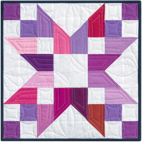 Robert Kaufman - Kona Block of the Month: Color Patchwork Party - Quilt Kit with Patterns - Choose Background Color!