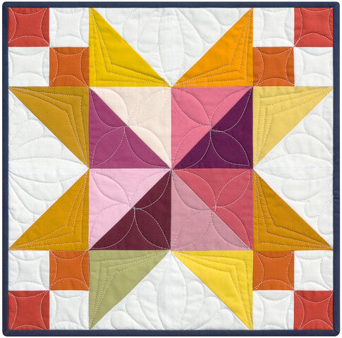 Robert Kaufman - Kona Block of the Month: Color Patchwork Party - Quilt Kit with Patterns - Choose Background Color!