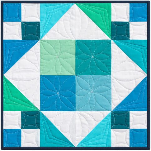 Robert Kaufman - Kona Block of the Month: Color Patchwork Party - Quilt Kit with Patterns - Choose Background Color!