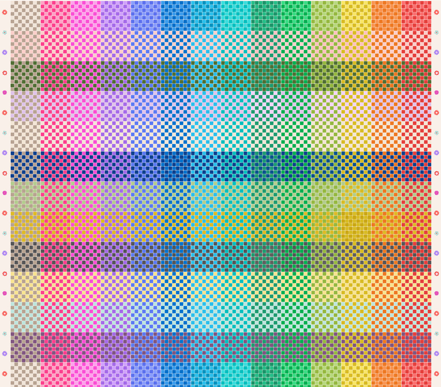 PREORDER - Lewis and Irene - Patchwork Joy - Rainbow 3" Square Checkerboard - L42 - Ships October 2026