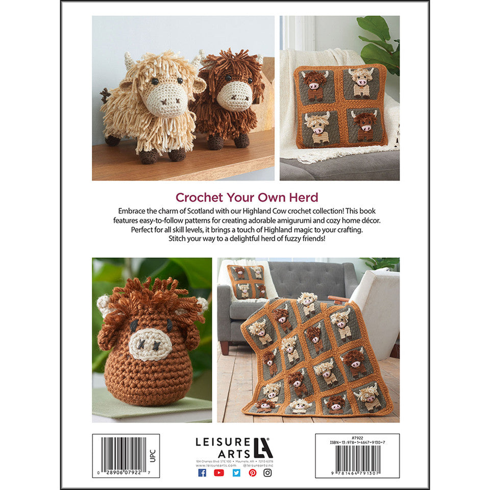 Highland Cows Crochet Book By Leisure Arts