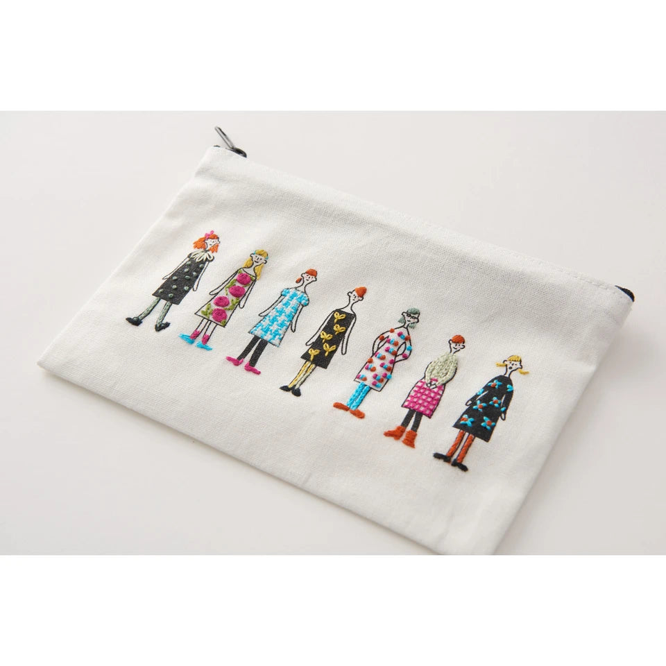 Lecien 100 Ladies Pouch Embroidery Kit - White