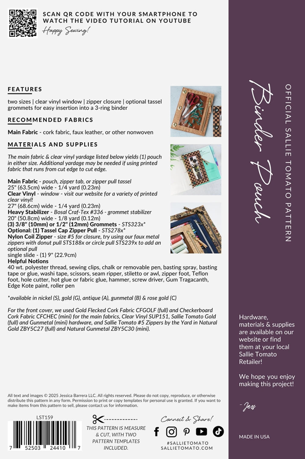 Binder Pouch Pattern By Sallie Tomato