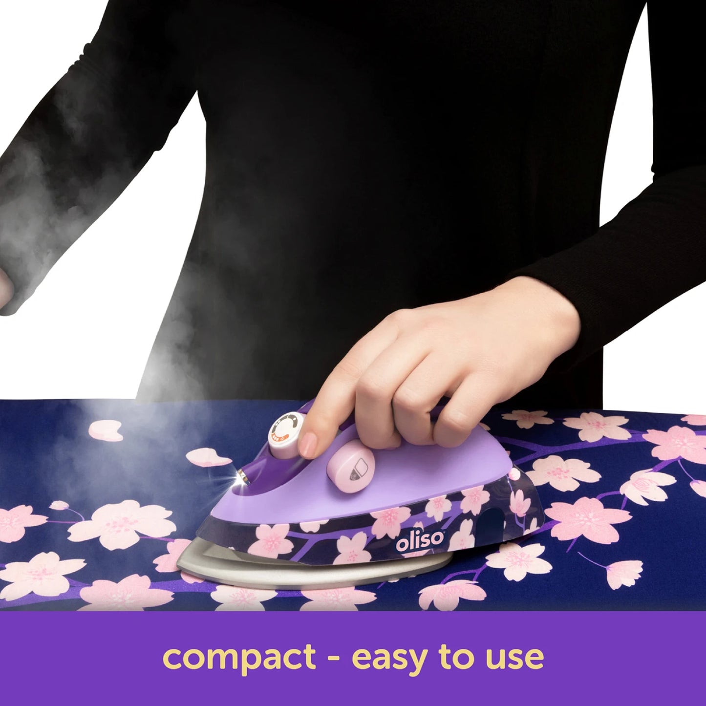 Oliso Mini Project Iron With Trivet - Yaya Han Cherry Blossom Edition