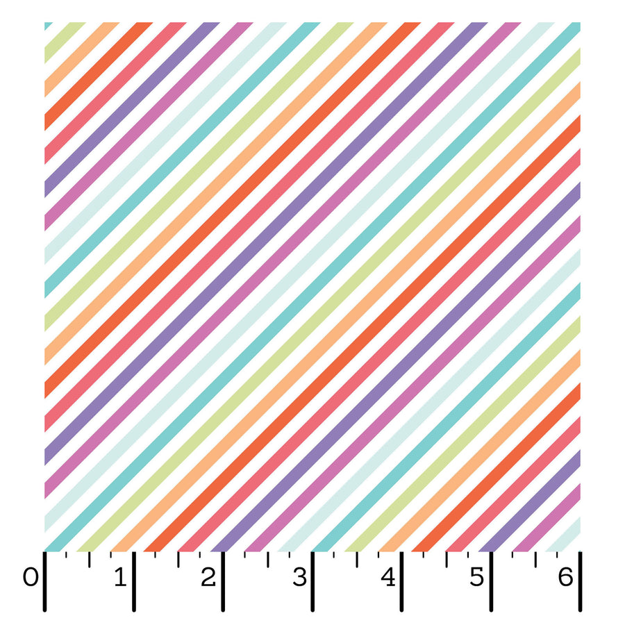 Maywood Studios - Sweet Shoppe - Rainbow Bias Stripe - MAS11030-Z